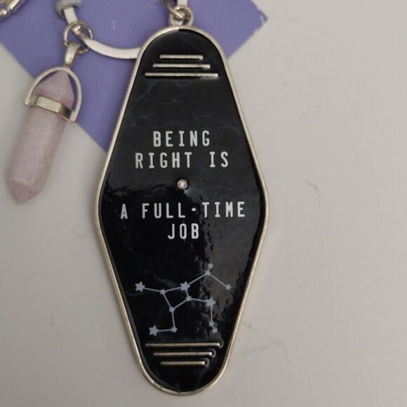 Retro Hotel Key Mystical Gem Zodiac Keychain - Virgo- NWT - Picture 4 of 5